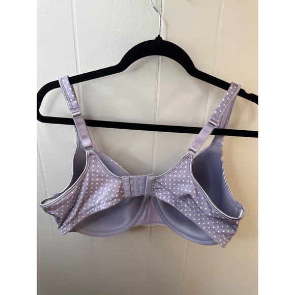 Bali 40D Lilac Polka Dot Underwire Bra With Lace Details - Picture 2 of 3